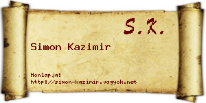 Simon Kazimir névjegykártya